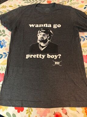 Hockey 'Wanna Go Pretty Boy?' Graphic Tee - Charcoal
